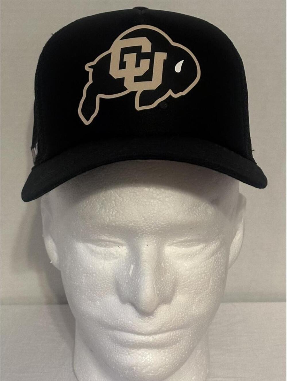 Nike Colorado Buffaloes black trucker cap SnapBack with CU Buffs logo.